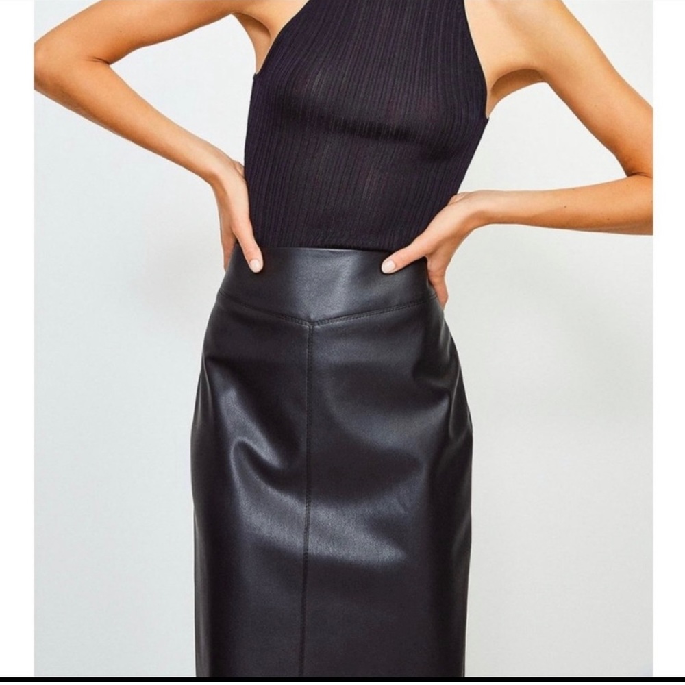 Karen Millen faux leather pencil skirt excellent condition sz 12 US